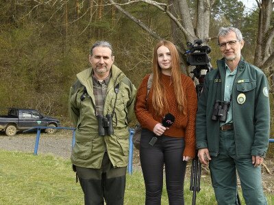 Csaba Balázs (balról), a televízió riportere és Bartha Csaba